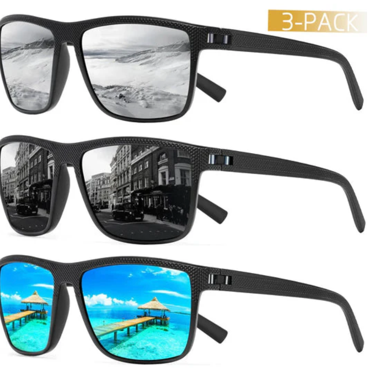 Gafas de sol polarizadas set de 3 UV400 | Brehn