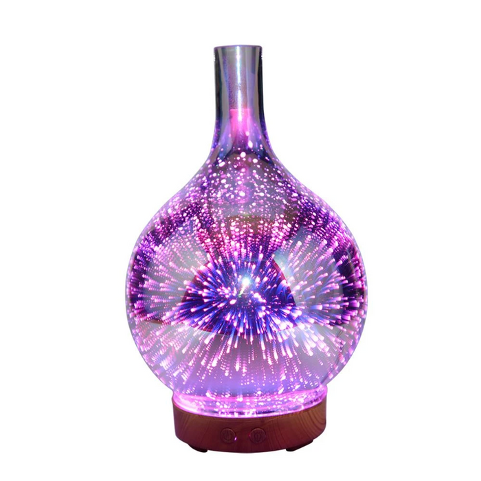 Lisslune | Difusor de Aceites Esenciales de Vidrio 3D AromaBurst con Luces LED