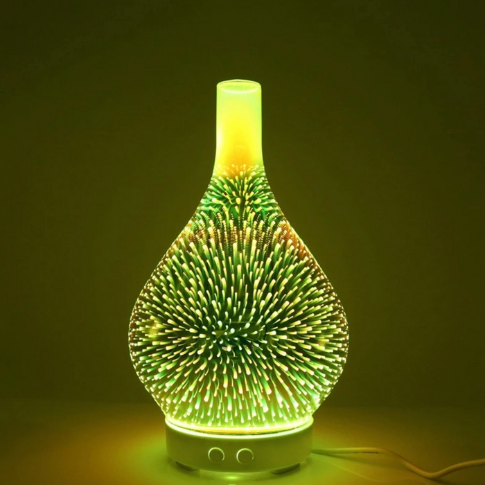 Lisslune | Difusor de Aceites Esenciales de Vidrio 3D AromaBurst con Luces LED
