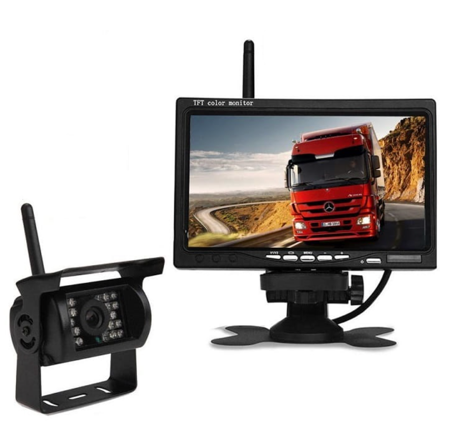 Sistema de cámara de respaldo inalámbrica para camiones remolque RV con pantalla de 7" y vista de gran angular