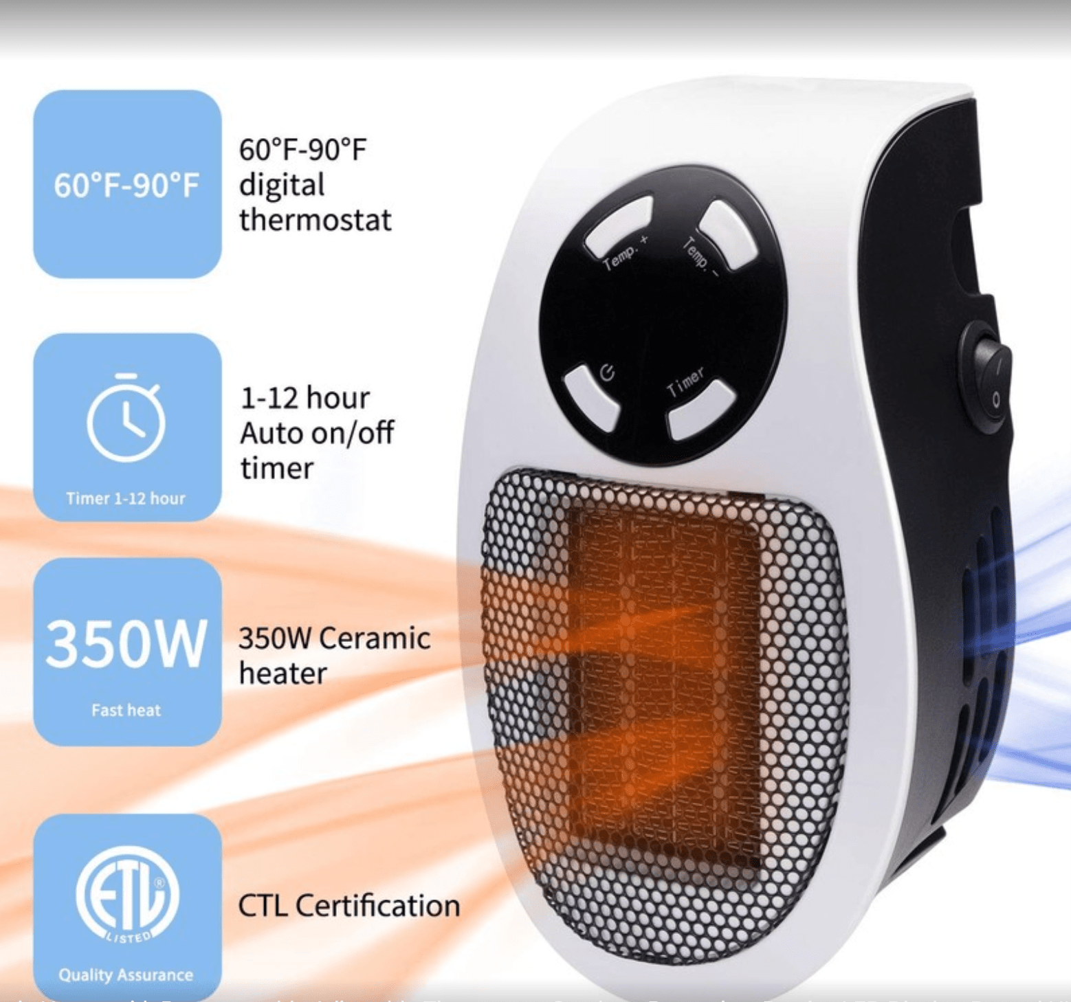 HeatWave – Calefactor eléctrico compacto con control remoto