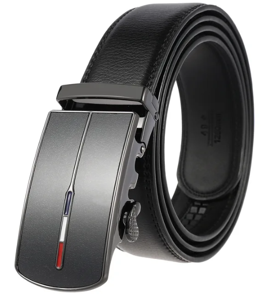 Elegante cinturón de lujo para hombres con hebilla automática