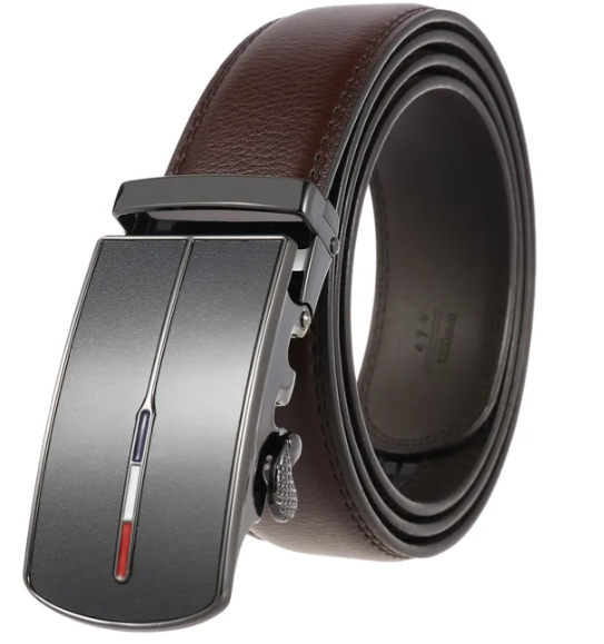 Elegante cinturón de lujo para hombres con hebilla automática