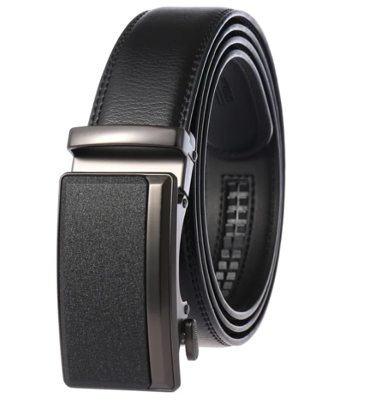 Elegante cinturón de lujo para hombres con hebilla automática