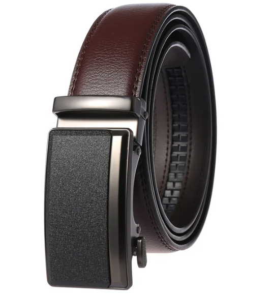 Elegante cinturón de lujo para hombres con hebilla automática