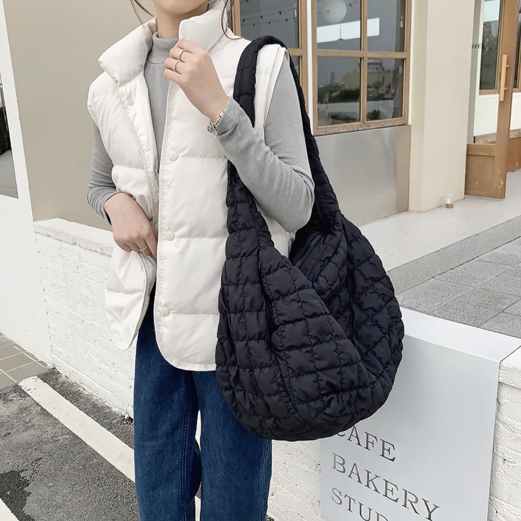 Bolso de Hombro X-Large con Diseño de Acolchado Cruzado