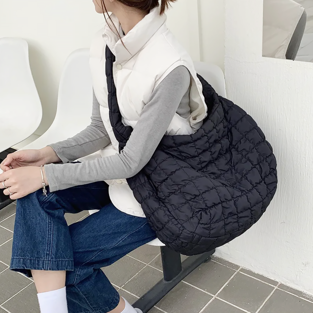 Bolso de Hombro X-Large con Diseño de Acolchado Cruzado