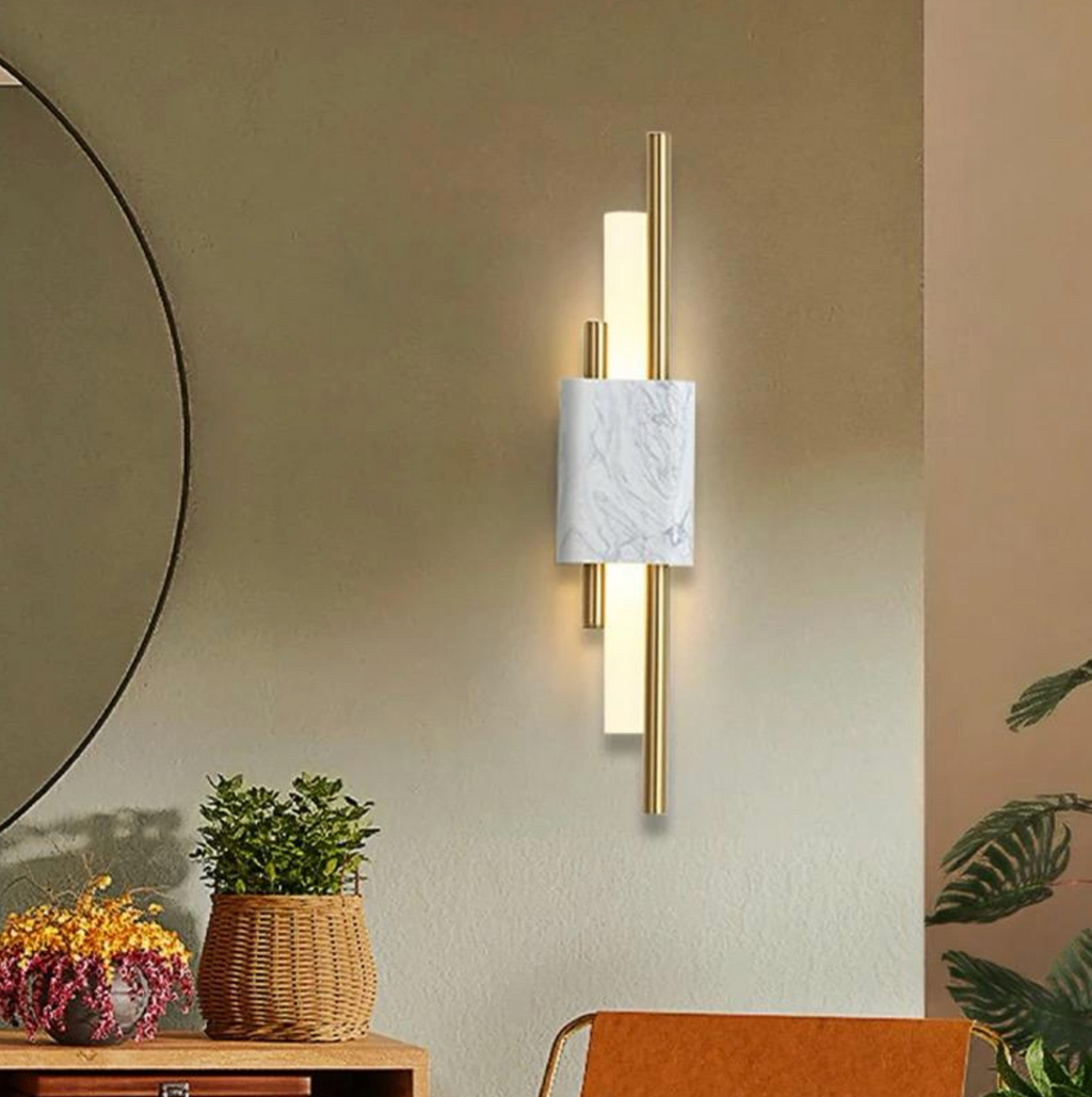 Apliques de Pared LED de Mármol - Iluminación Ambiental Elegante para Interiores Modernos