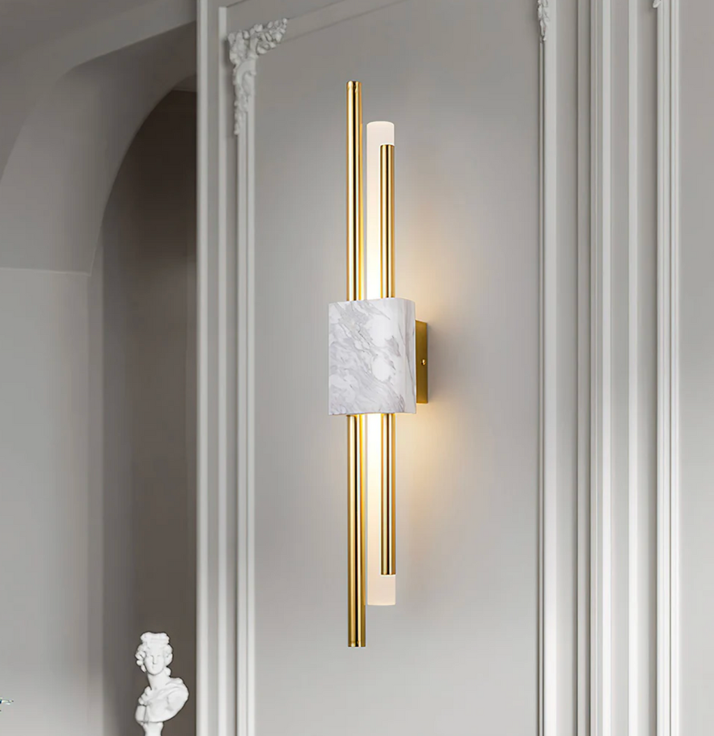 Apliques de Pared LED de Mármol - Iluminación Ambiental Elegante para Interiores Modernos