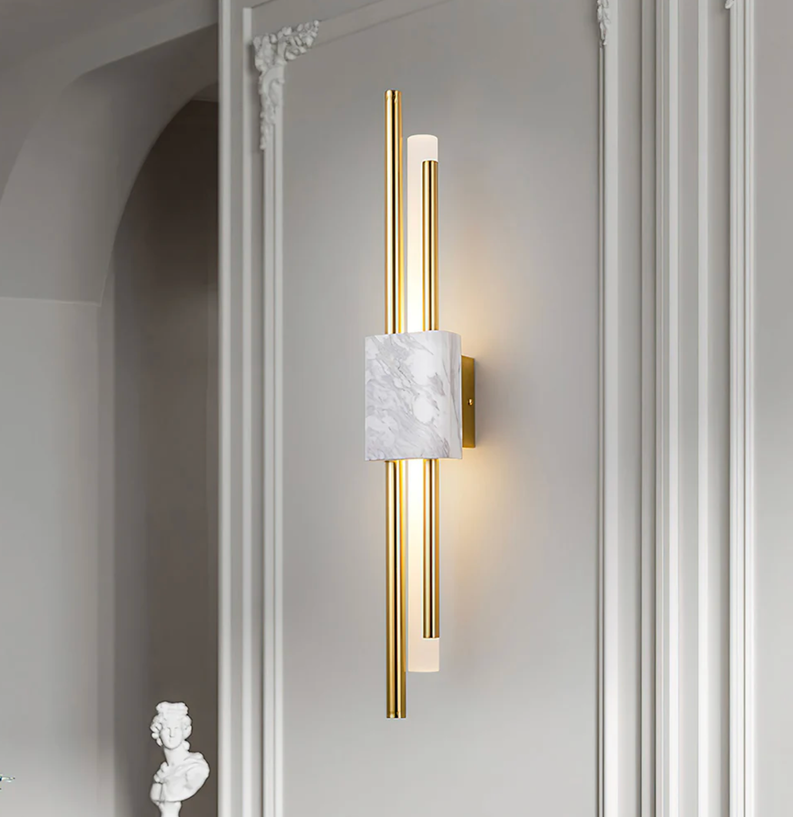 Apliques de Pared LED de Mármol - Iluminación Ambiental Elegante para Interiores Modernos
