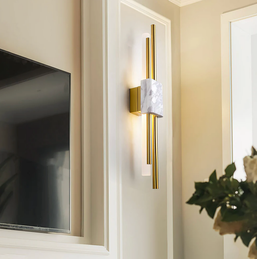 Apliques de Pared LED de Mármol - Iluminación Ambiental Elegante para Interiores Modernos