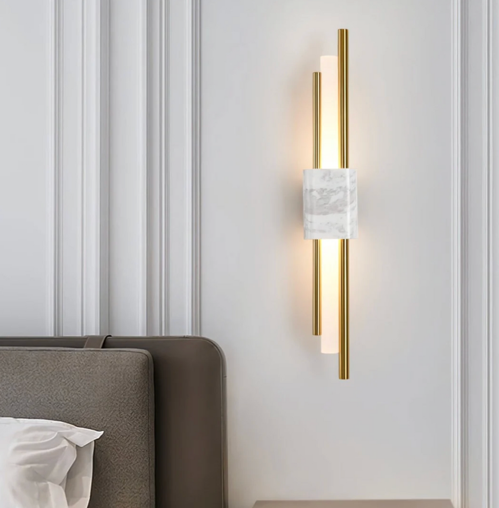 Apliques de Pared LED de Mármol - Iluminación Ambiental Elegante para Interiores Modernos