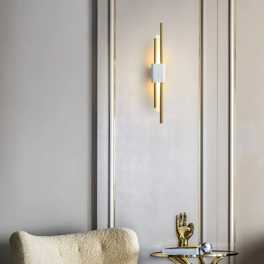 Apliques de Pared LED de Mármol - Iluminación Ambiental Elegante para Interiores Modernos
