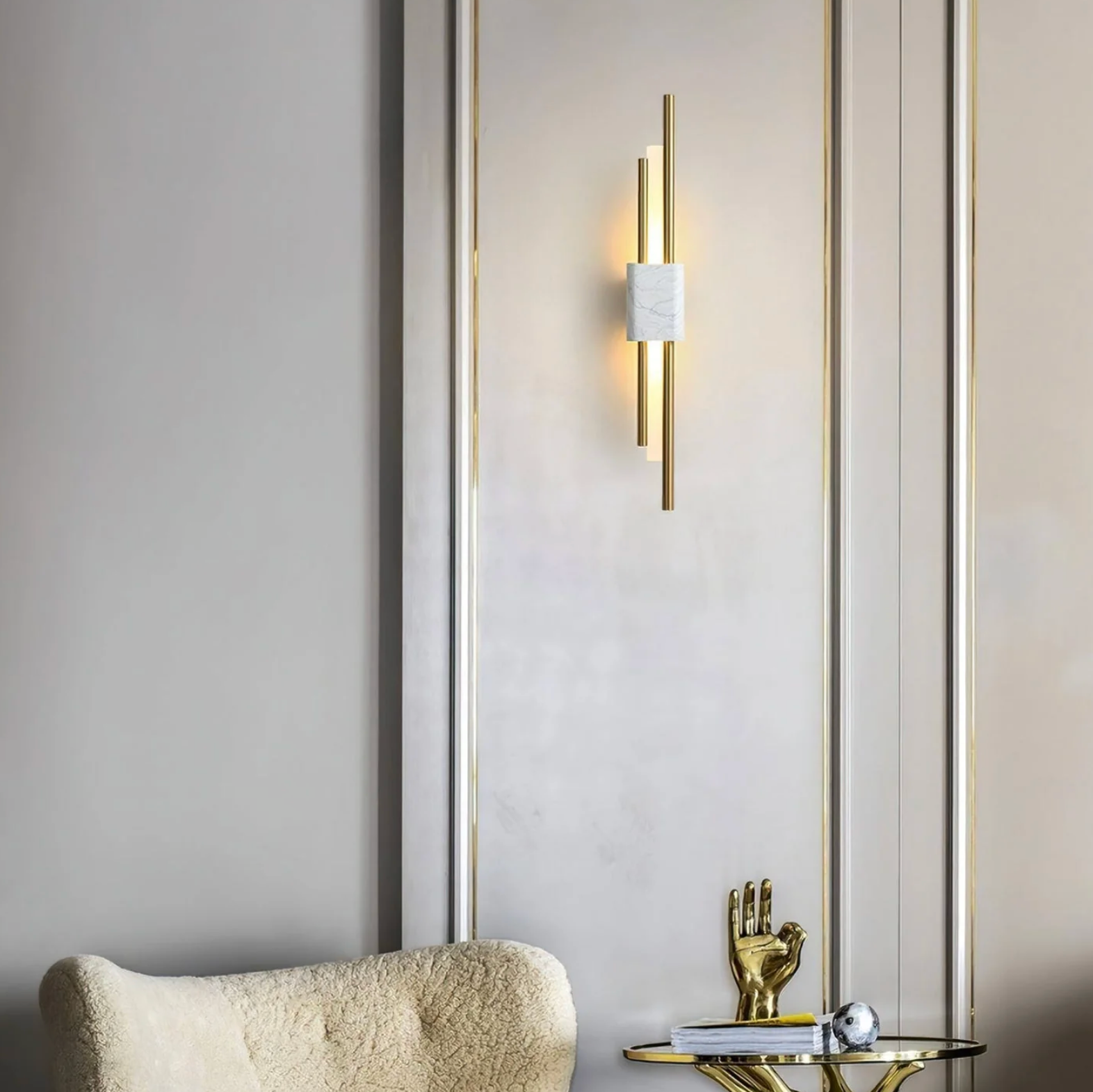 Apliques de Pared LED de Mármol - Iluminación Ambiental Elegante para Interiores Modernos