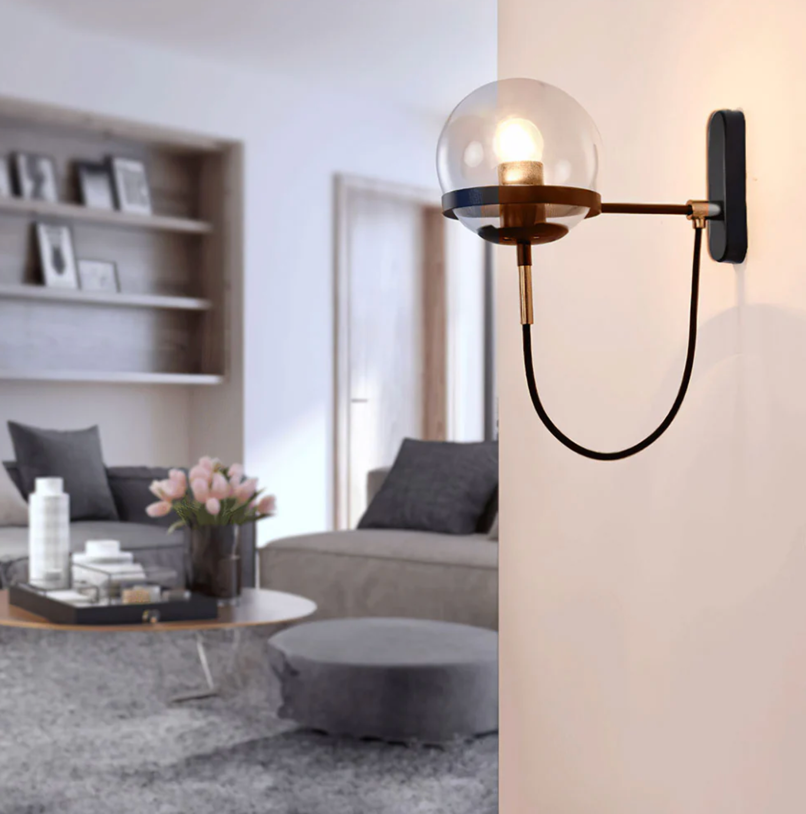 Lámpara de Pared de Vidrio Retro Nórdico para Interiores Elegantes