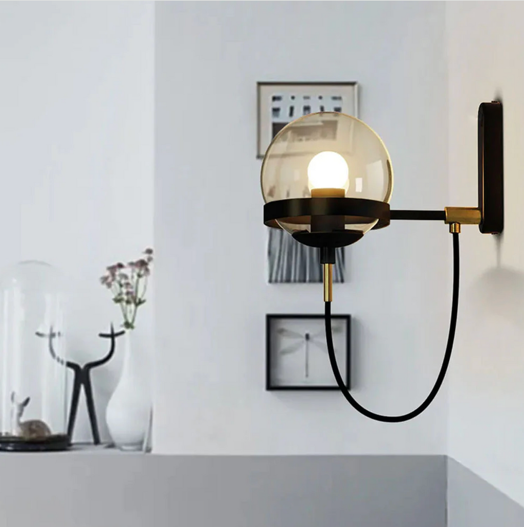 Lámpara de Pared de Vidrio Retro Nórdico para Interiores Elegantes