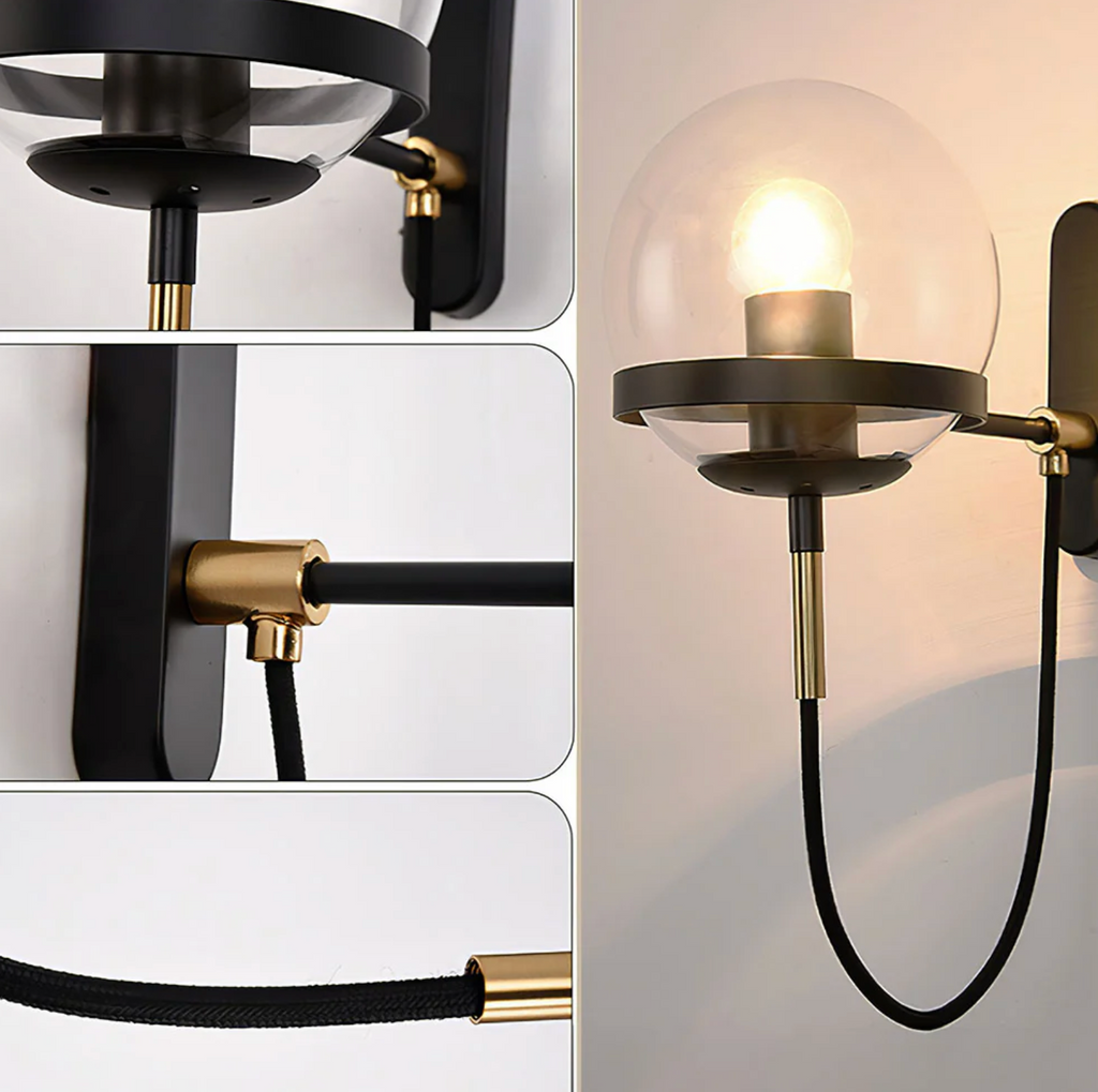 Lámpara de Pared de Vidrio Retro Nórdico para Interiores Elegantes