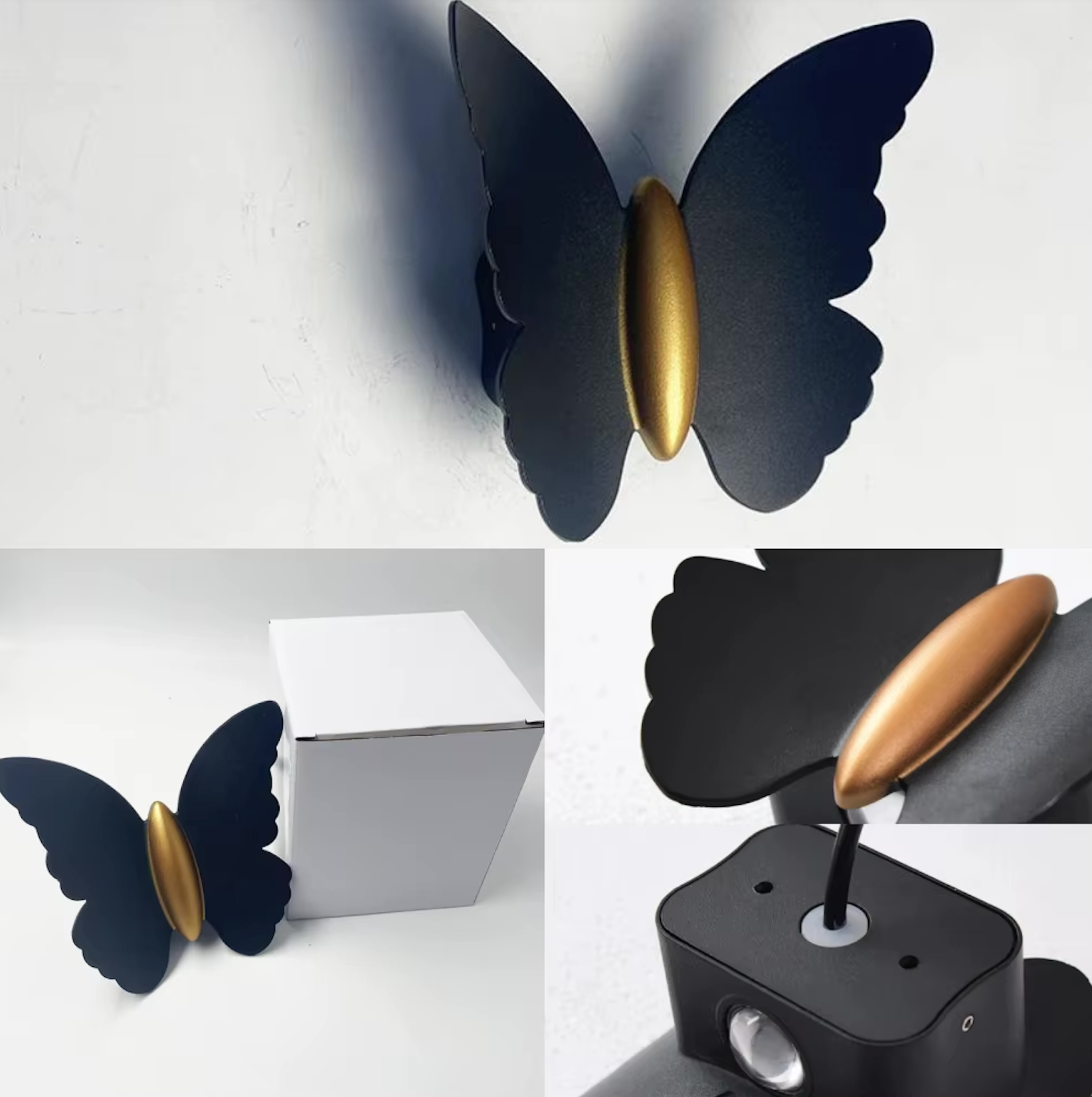Lámpara de Pared Exterior Elegante con Mariposa - Luz Sconce LED