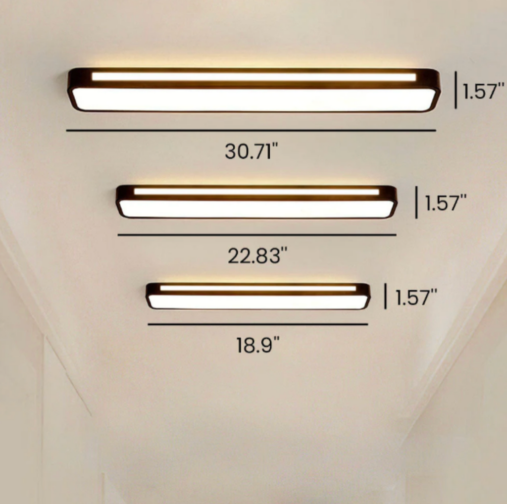 Luz de Techo LED Larga Elegante Nórdica Minimalista - Diseño Eficiente en Energía