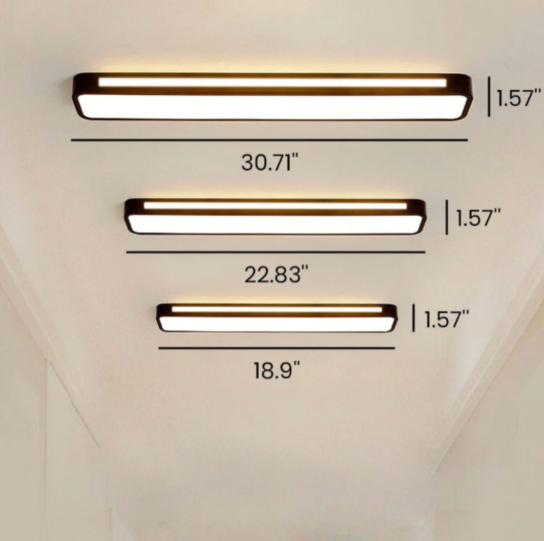 Luz de Techo LED Larga Elegante Nórdica Minimalista - Diseño Eficiente en Energía