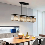 Colección Gallery | Iluminación Colgante para Cocina con Pantallas de Vidrio Facetado