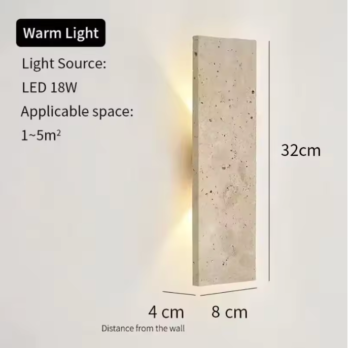 Aplique de Pared LED para Exteriores | Lámpara de Piedra Natural Impermeable para Paredes Exteriores