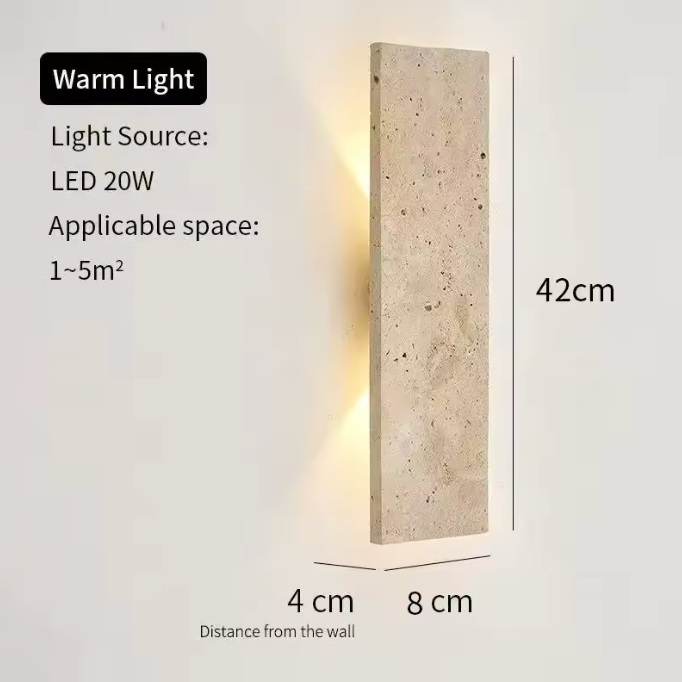 Aplique de Pared LED para Exteriores | Lámpara de Piedra Natural Impermeable para Paredes Exteriores