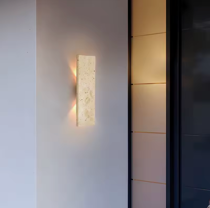 Aplique de Pared LED para Exteriores | Lámpara de Piedra Natural Impermeable para Paredes Exteriores
