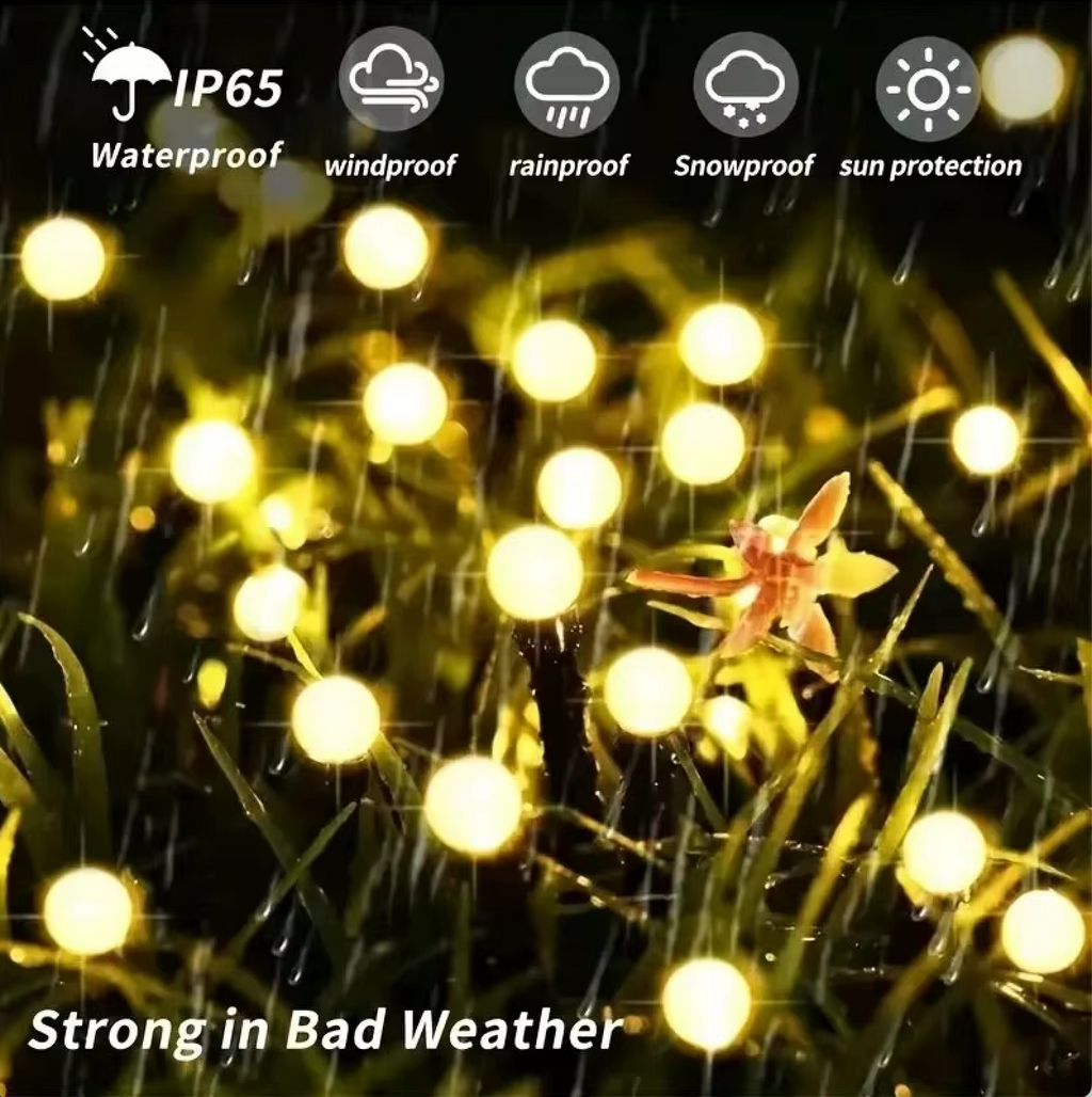 Luces de Jardín Solar Elegantes Firefly | Iluminación Exterior Impermeable con 120 Lúmenes para Jardines o Patios Impresionantes