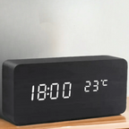 WOODSENSE – Reloj de madera LED con control por voz para una elegante visualización del tiempo