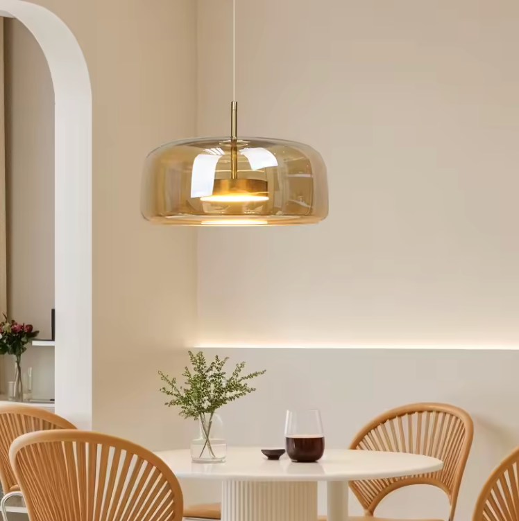 Lámpara Colgante de Vidrio Nórdica - Luces Colgantes Ajustables para Cocina