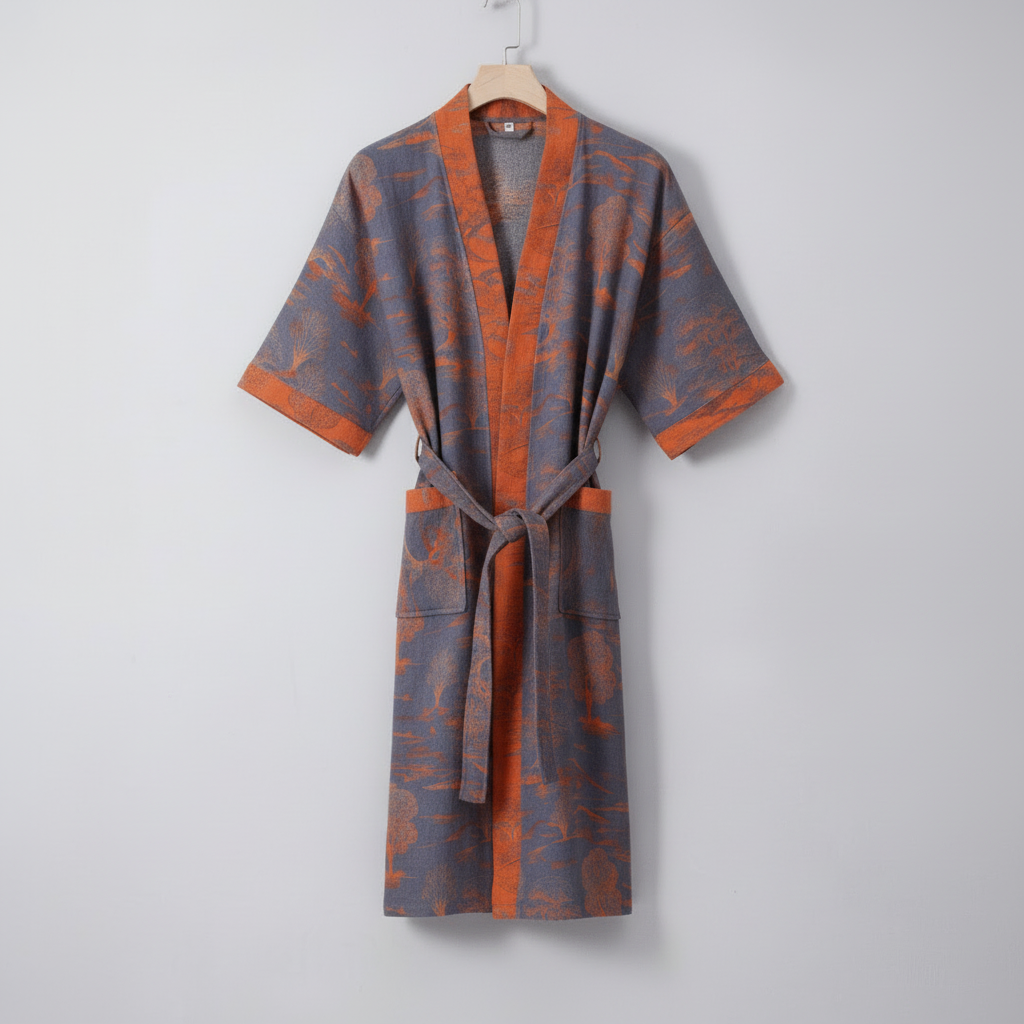 KIMOGINKO – Bata de kimono de algodón orgánico para una comodidad transpirable