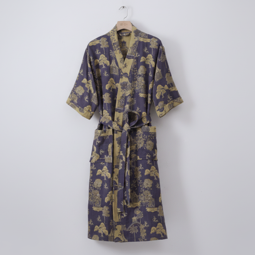 KIMOGINKO – Bata de kimono de algodón orgánico para una comodidad transpirable