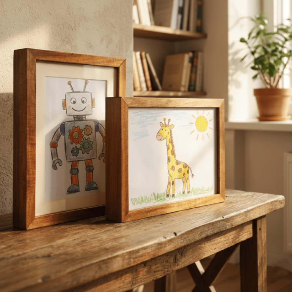 SKETCHBOX – Cadre d'affichage en bois avec espace de rangement intégré