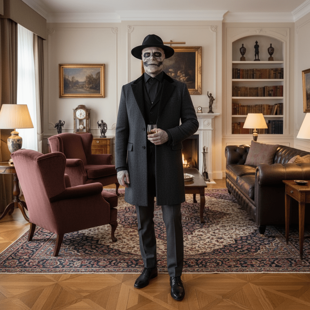 DREADSKULL – Masque réaliste de squelette avec chapeau pour une transformation ultime d'Halloween