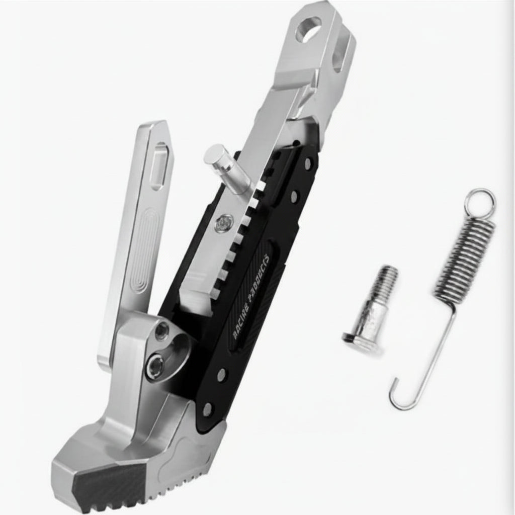 RIDERPRO - Soporte de Caballete de Metal de Alta Resistencia para Motocicleta, Soporte de Estacionamiento Lateral Estable