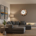 WOODORA REDONDO – Reloj de Pared de Madera Decorativo y Silencioso