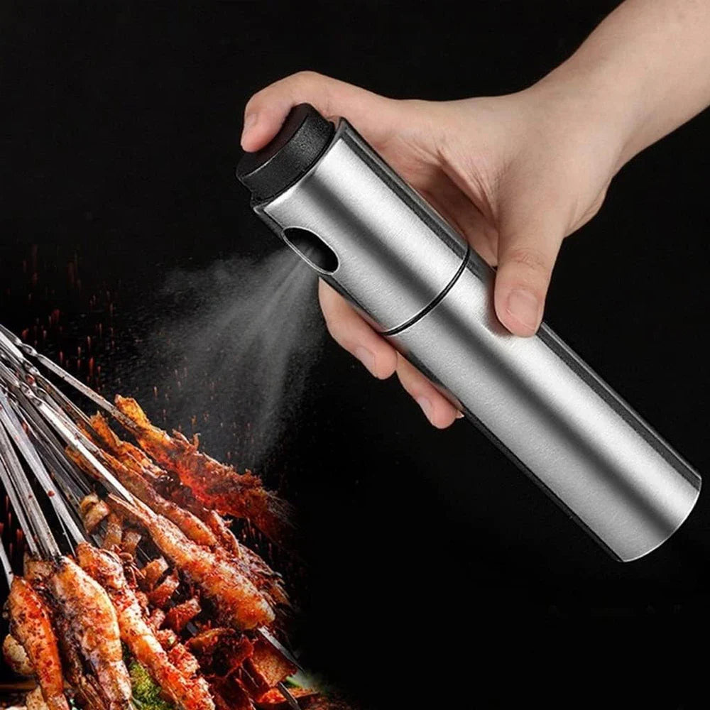 Pulverizador de aceite CULINARA FineMist | Botella de spray de acero inoxidable de 100 ml | Para aceite, vinagre y BBQ | Recargable y dosificable