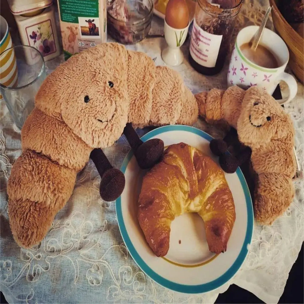Cadeau Pop Croissant Peluche | Almohada de Pan Sonriente | Juguete de Peluche Adorable