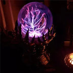 DarkAura - Lámpara de mano esquelética gótica con bola de cristal brillante