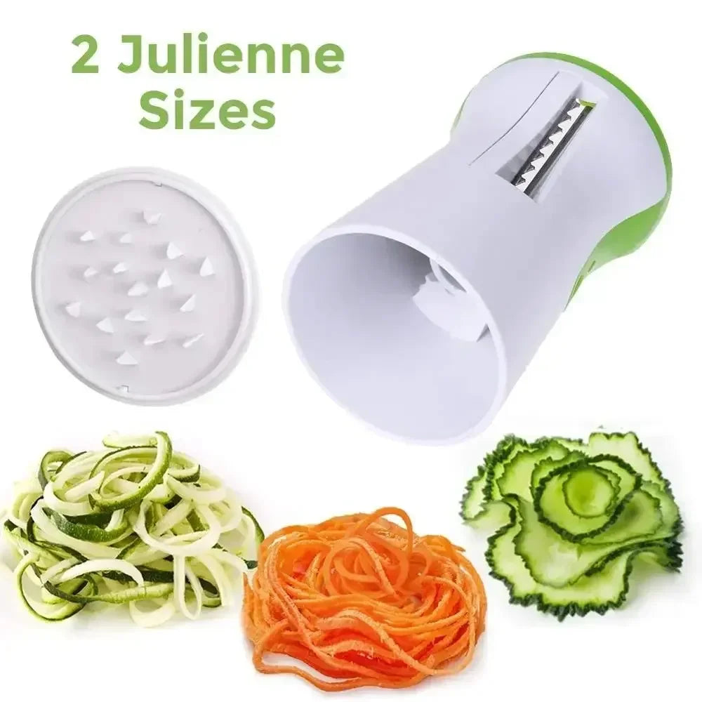 VeggiTwist Cortador Espiral | Para Verduras y Queso | Manual y Compacto | Acero Inoxidable y Plástico Libre de BPA