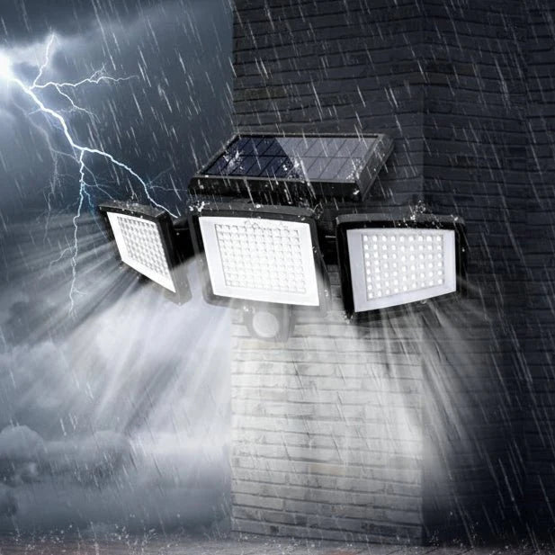 SUNDEFENSE – Luz de seguridad solar con sensor de movimiento y control remoto