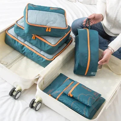 Packavio Set de Organizadores de Viaje 7 piezas | Bolsas para Ropa y Zapatos | Ahorra Espacio & Resistente al Agua