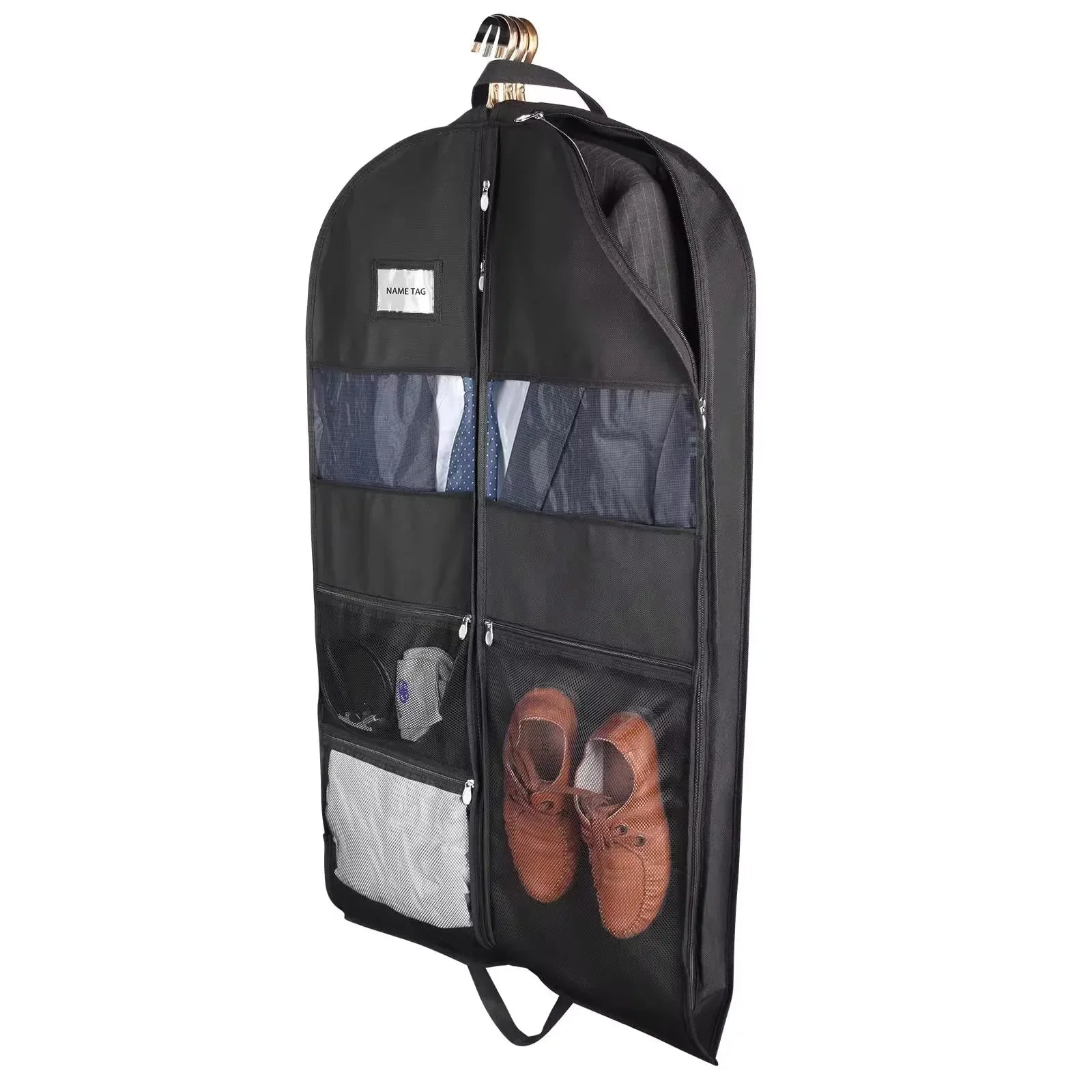 ReiseKleider Funda para Ropa de Viaje | Cremallera Doble Lado & Bolsillos XXL | Transpirable & Transparente | Organizador de Trajes Colgante de 43 Pulgadas