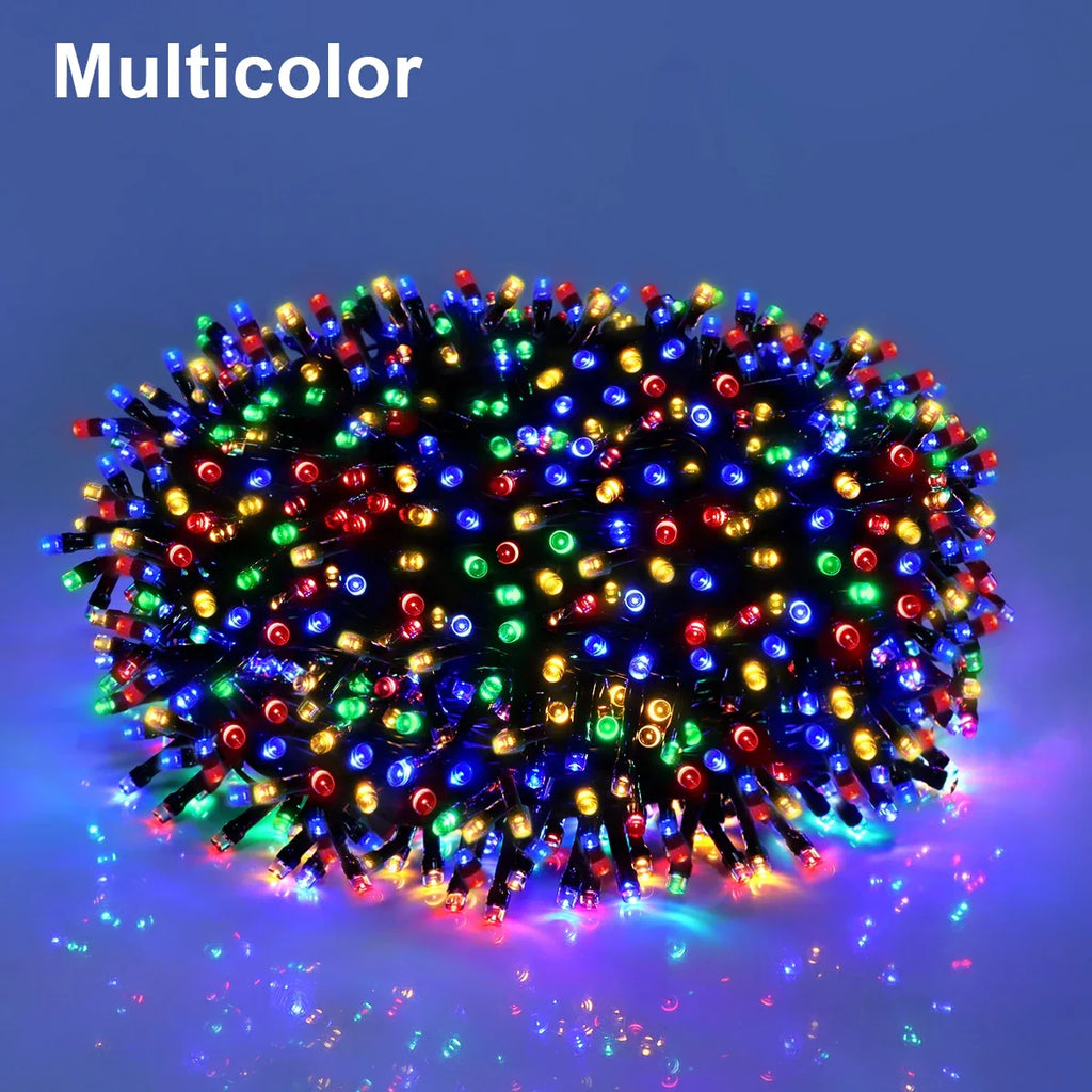 LuminaraX | Cadena de luces LED exterior 24V | 8 modos de iluminación | Impermeable IP65 | 10–100 m | Para jardín, casa y decoración navideña