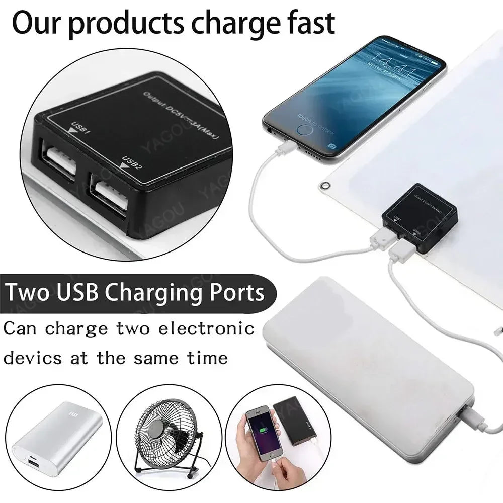 Panel solar portátil SOLVION Charge 100W | 5V | Doble USB | Impermeable | Exterior y Camping