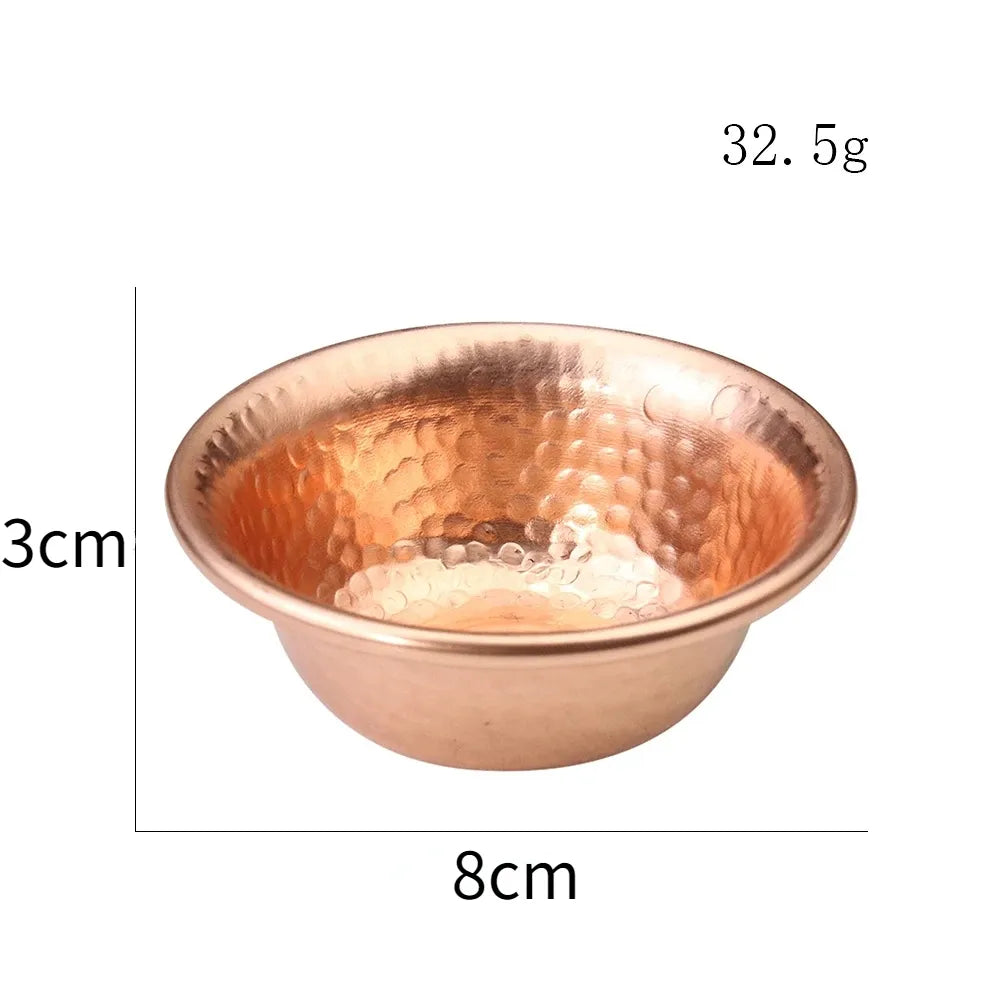 Kalsten | Cuenco de preparación de agua de cobre puro nepalí hecho a mano con patrón de martillo, cuenco de agua sagrada para accesorios de Buda y budismo