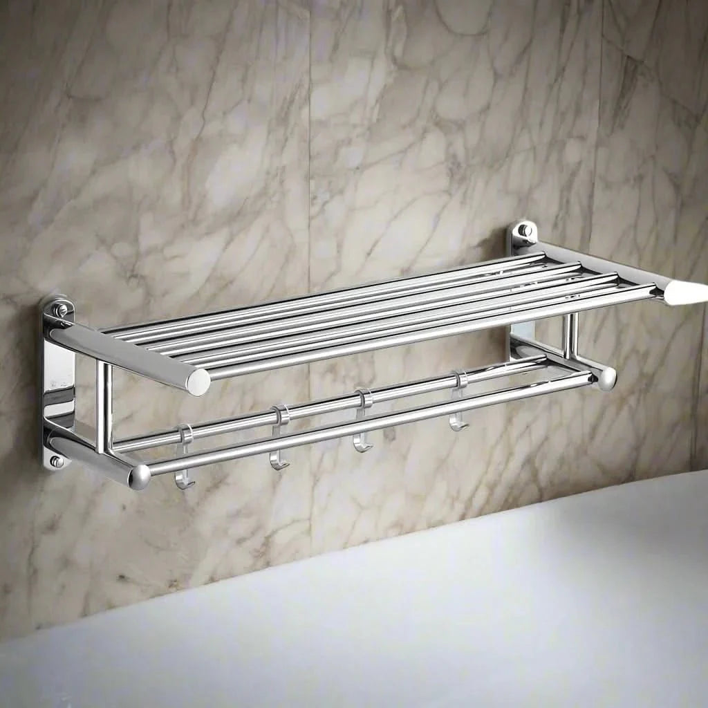 Estante de Acero Inoxidable – Soporte para Toallas de Diseño Moderno y Organizado