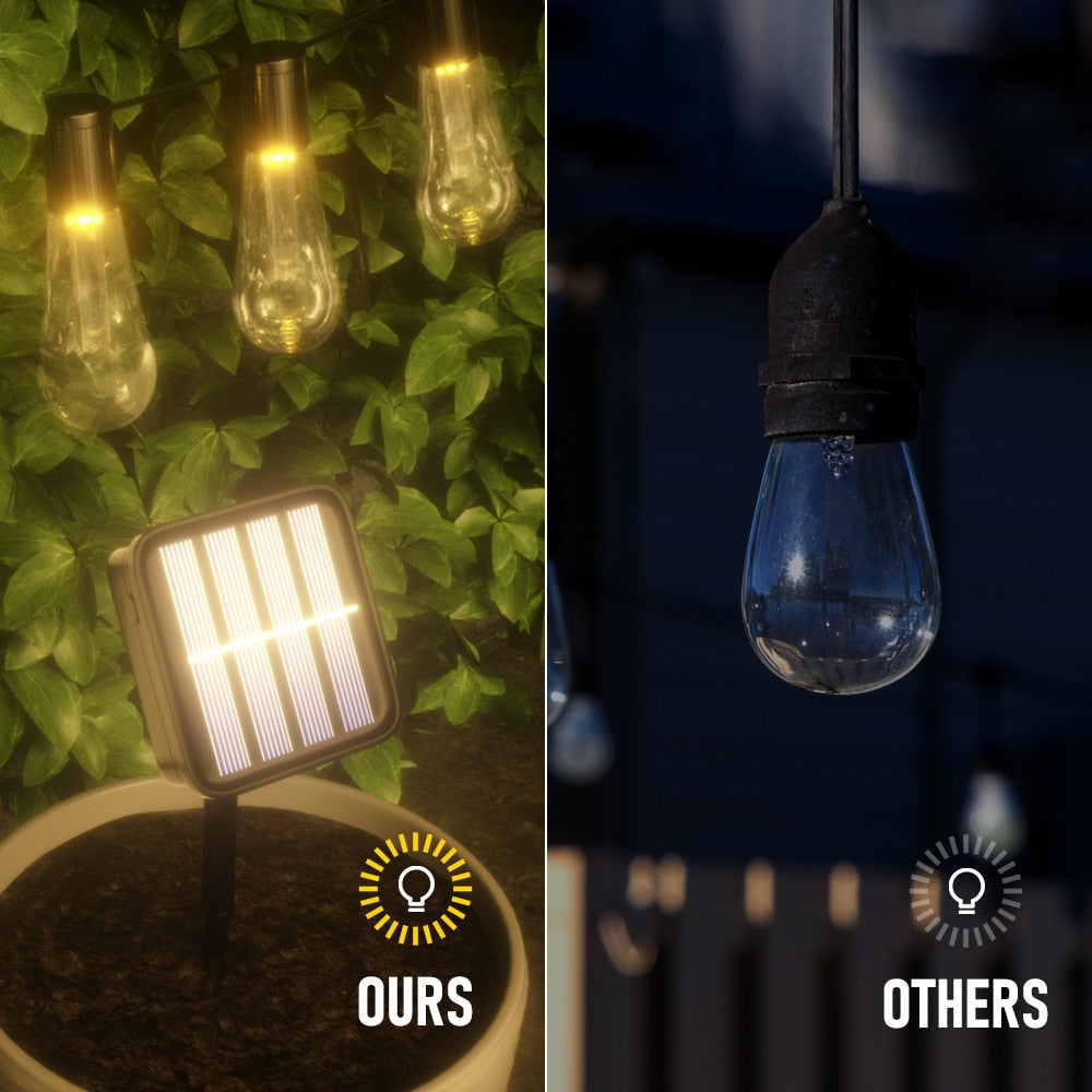 Luces de cadena LED solares para exteriores