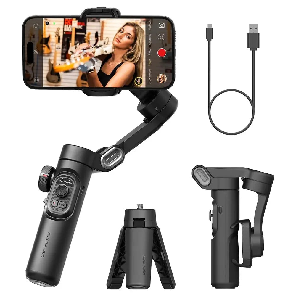 Gimbal para Smartphone con estabilización de 3 ejes y reconocimiento facial AI
